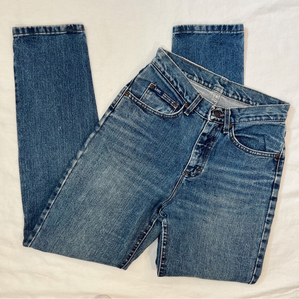 Vintage Lee High Rise Straight Blue Jeans‎